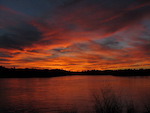 Sunset over the Merrimack River, from Jim's campsite on Derr Island